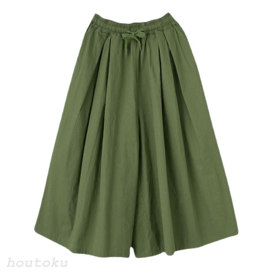 ガウチョパンツ 3色選べる ワイドパンツ キュロット パンツ 春 夏