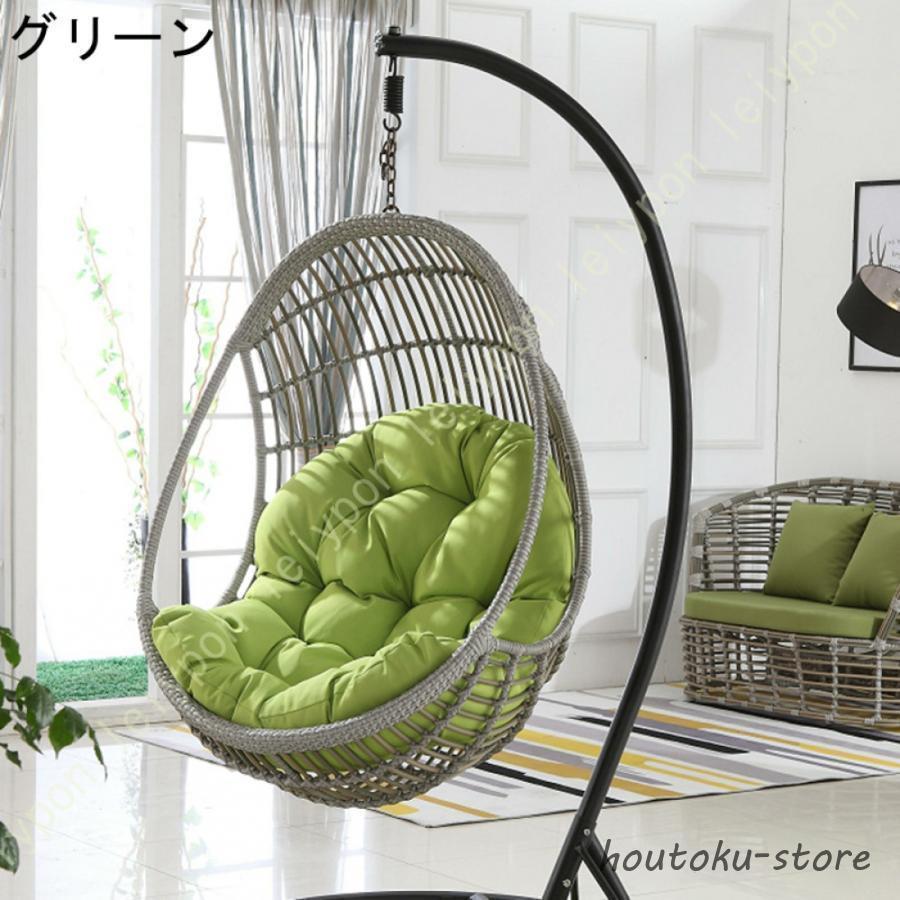 引取り専用 ハンギングチェア ラタン風 クッション付き クッション付きハンギングチェア | グランピング用品 ドーム