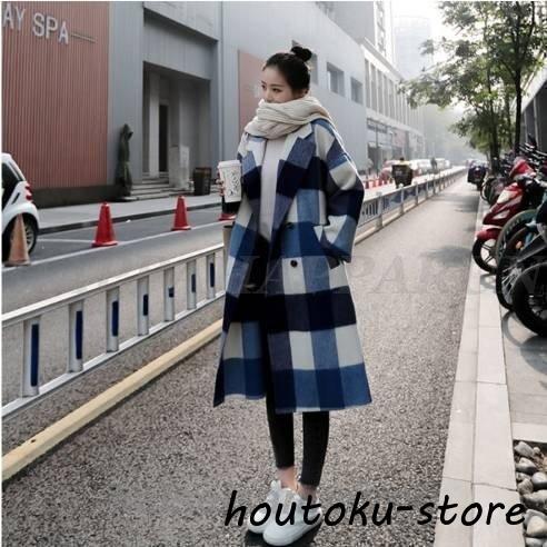 あり チェックコート ロングコート チェスター コート アウター