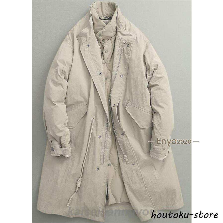 中綿コート メンズ 中綿 ロング丈 フェイクレイヤード ヴィンテージ