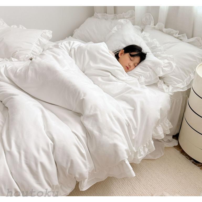 シンプルな白黒布団セット モノトーン布団カバー 北欧 白黒クロス シングル 日本製（150cm