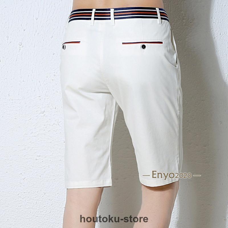 MALBON 夏の新作 ゴルフ用メンズ5分丈ショートパンツ ベルト付き