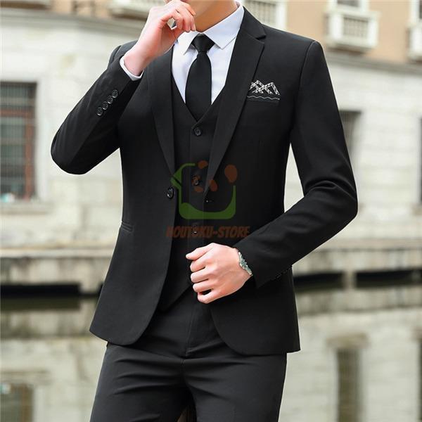 3点セット メンズスーツ スリーピース スーツ カジュアル セットアップ メンズ 紳士服 フォーマル ストレッチ 面接 スリム ビジネス 通勤 仕事 3点セット メンズスーツ スリーピース スーツ カジュアル セットアップ