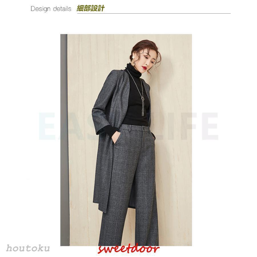 卒業式 スーツ 母 セットアップ レディース 春 ブレザー ワイドパンツ 服 ジャケット 秋 冬 ハイウエスト ウエストゴム おしゃれ 長袖 通勤 OL 卒業式 服 母 スーツ セットアップ レディース 春 ブレザー ワイド