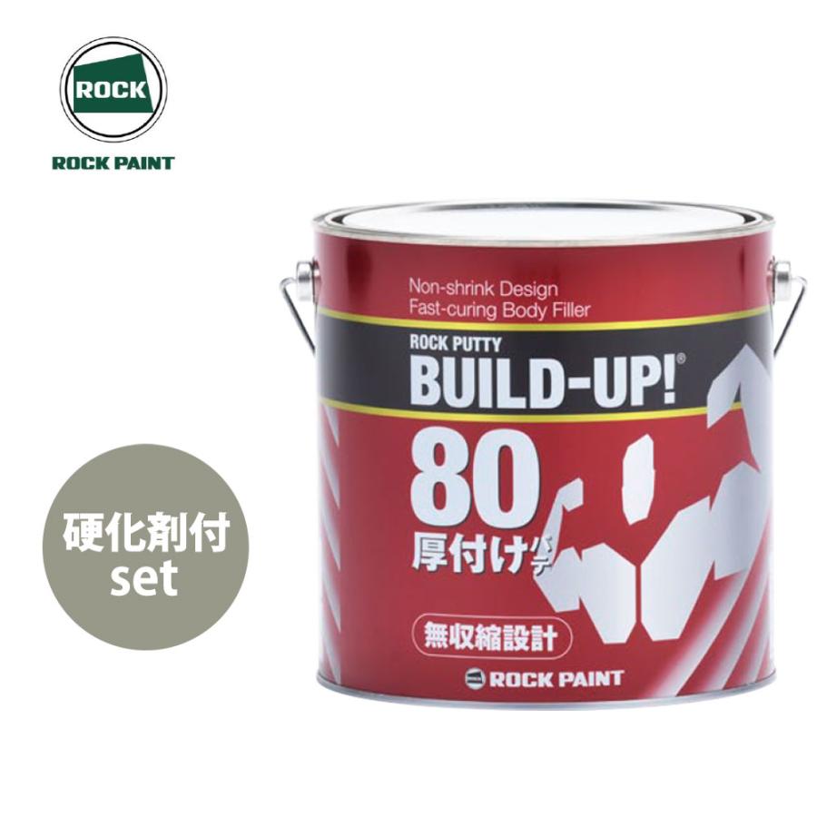 ROCK PAINT ロックパテ ビルドアップ80 夏型 3kg 硬化剤付 ロックパテ ビルドアップシリーズ 80 3kgセット/ロックペイント パテ