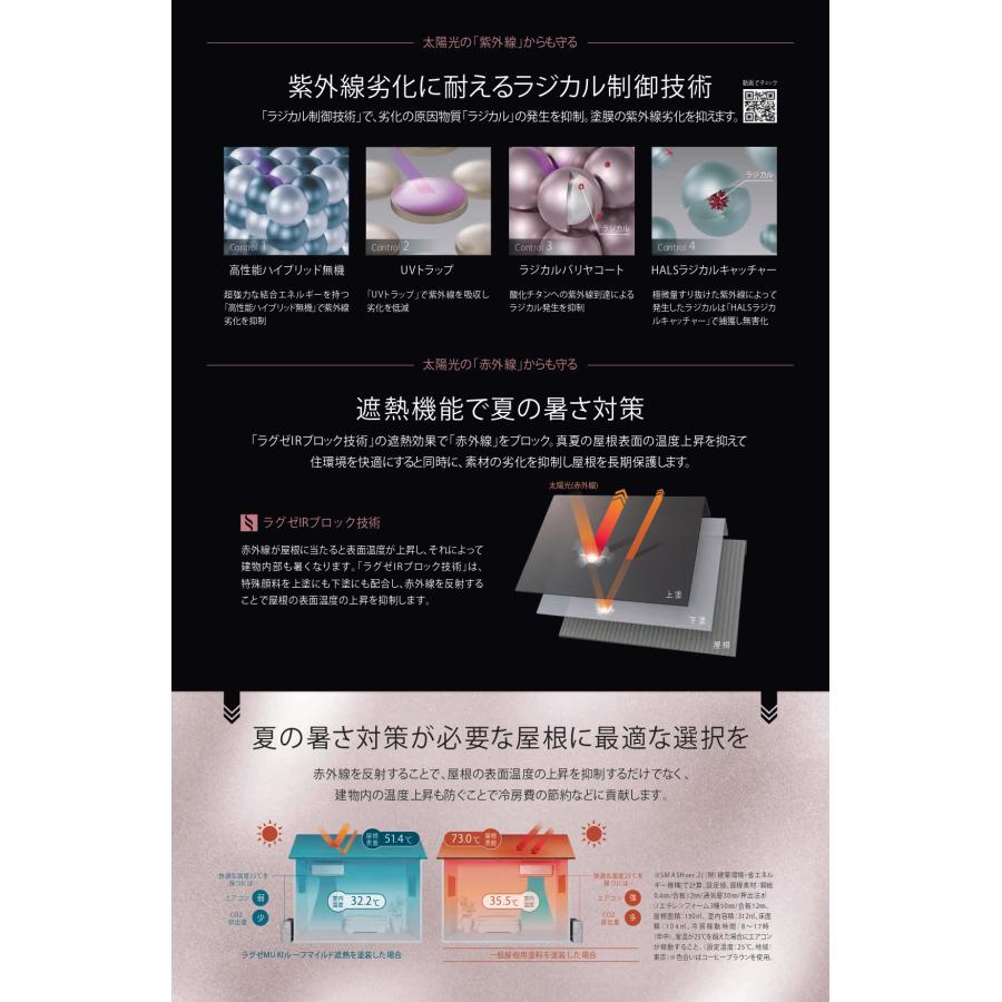 関西ペイント ラグゼMUKIルーフマイルド遮熱 KP標準色 つやあり 15kg 