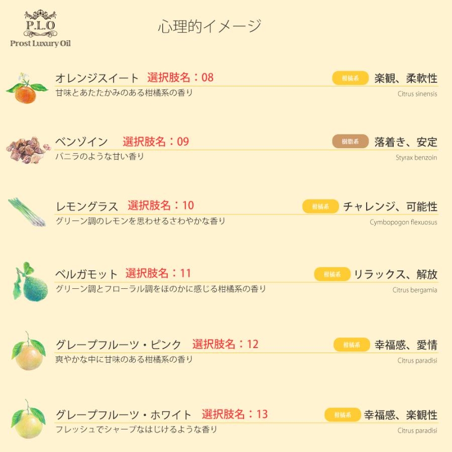 アロマオイル 46種類から選べる 7本セット Prost Luxury Oil