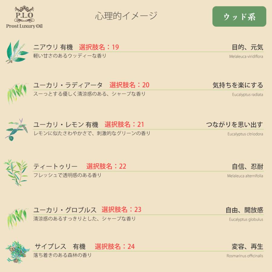 オーガニック アロマオイル 30種類から選べる 5本セット Prost Luxury