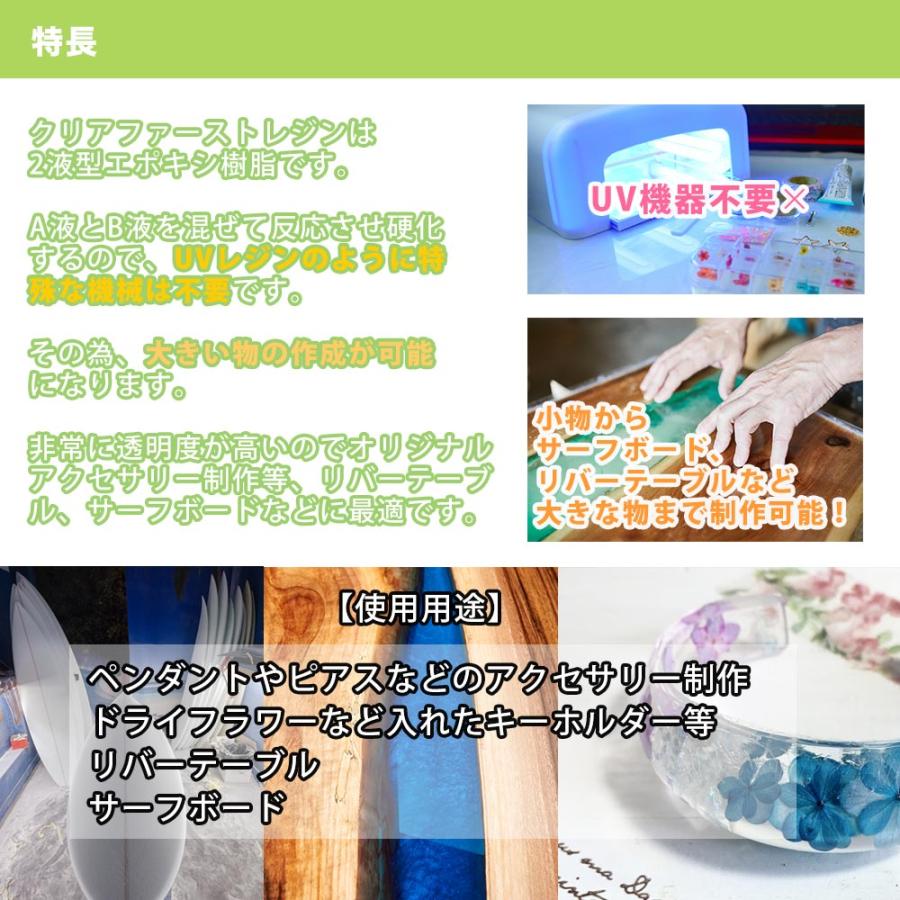 エポキシ樹脂 レジン 2液性レジン液 高透明 クリアファーストレジン 