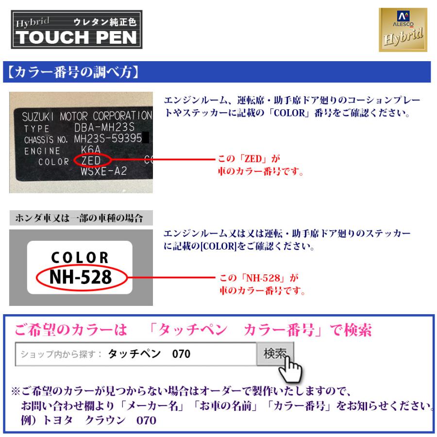 高級ウレタン タッチアップペン メーカー純正色 マツダ 27A ベロシティレッドマイカ　カラーベース20g パールベース20g セット｜houtoku｜07