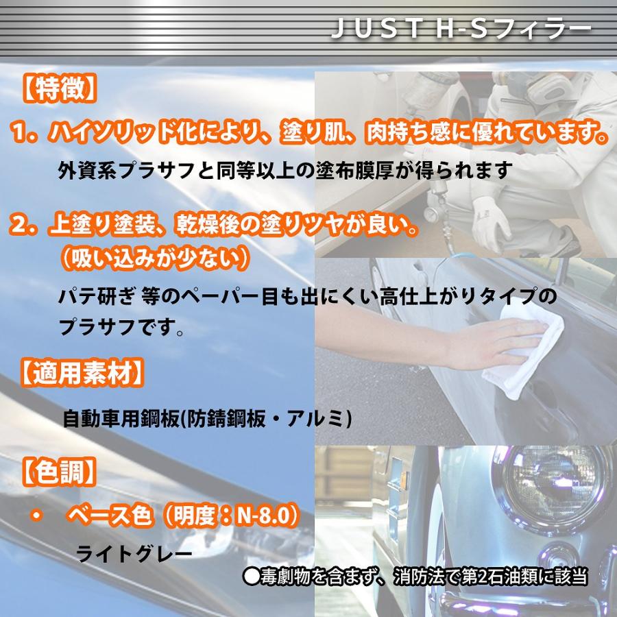 関西ペイント 2液 JUST H-S フィラー 3kgセット（シンナー硬化剤付