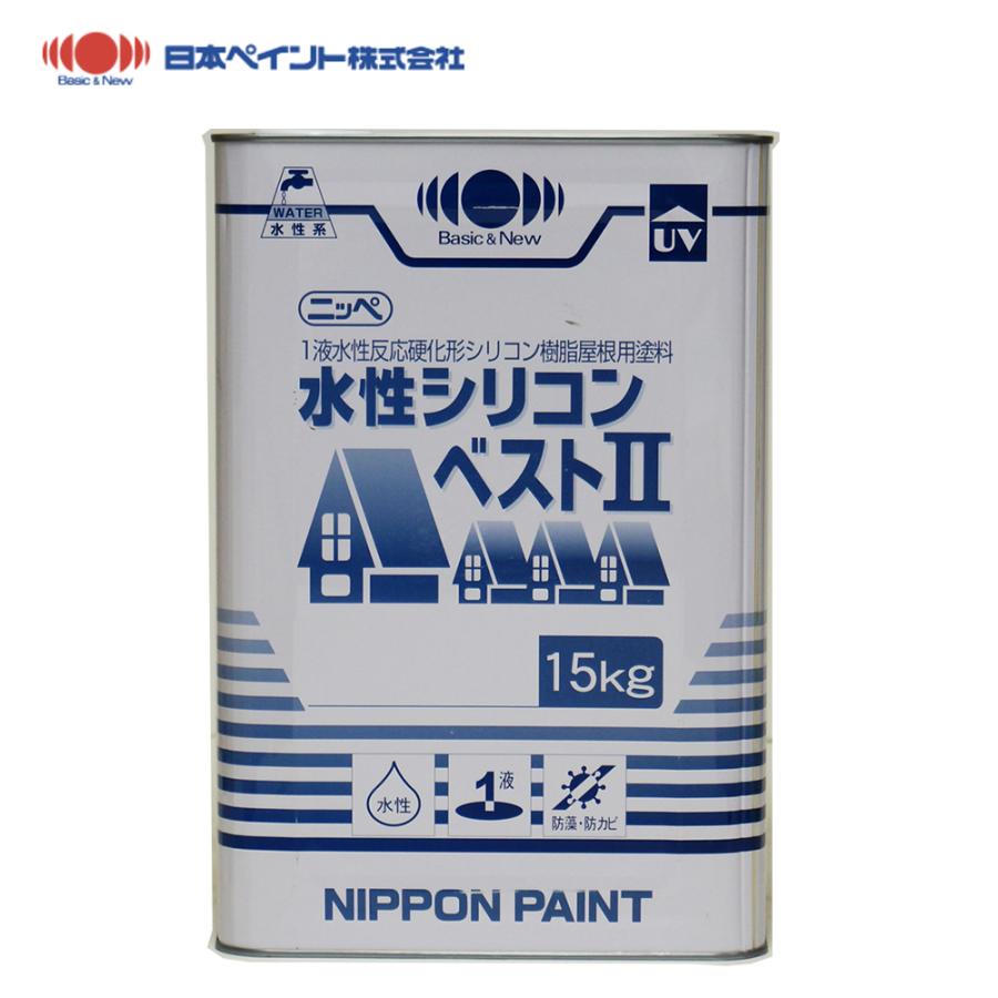 水性シリコンベスト  艶消しブラック 日本ペイント 水性シリコンベストII 15kg 標準色 【メーカー直送便/代引不可】日本