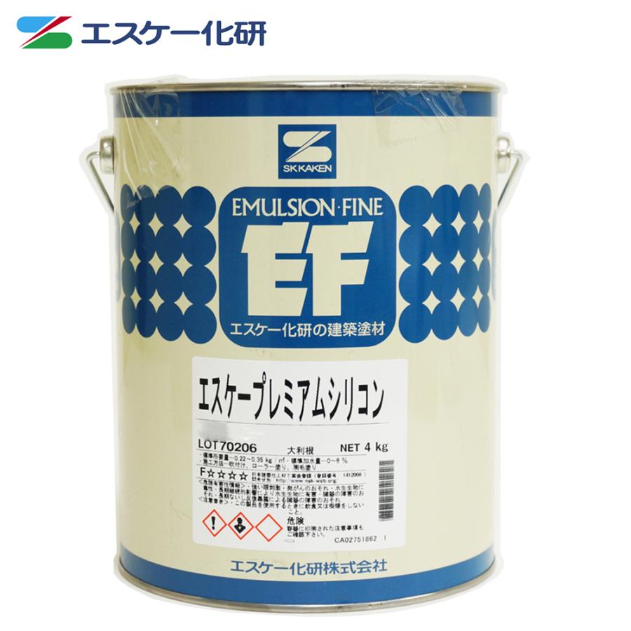 送料無料！プレミアムシリコン 4kg 白/淡彩色 エスケー化研 外壁 塗料 