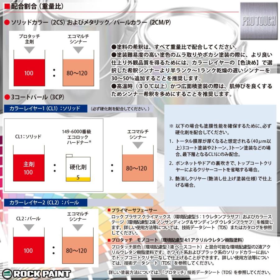 ロックペイント プロタッチ 調色 フェラーリ 750 グリギオアロイメタリック　4kg（希釈済）｜houtoku｜05