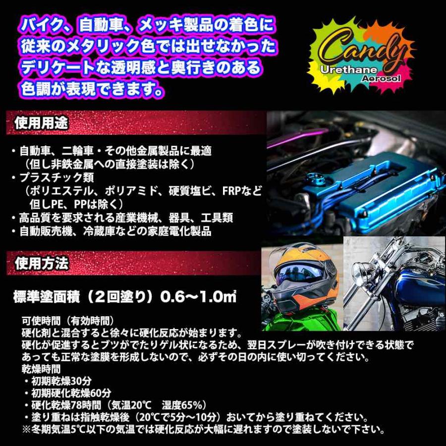 PROST キャンディー ウレタン エアゾール キャンディーブルー 300mlセット/自動車用 ウレタン塗料 2液 キャンディー スプレー｜houtoku｜04