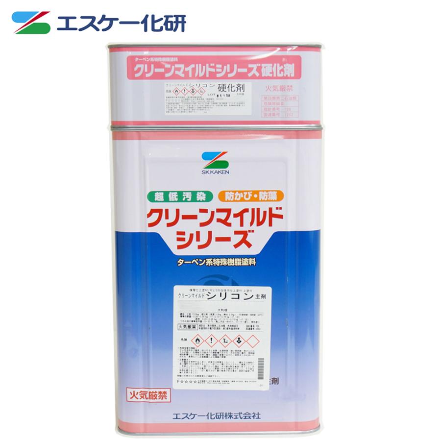 弾性クリーンマイルドシリコン 16kgセット 濃彩色 エスケー化研 外壁 
