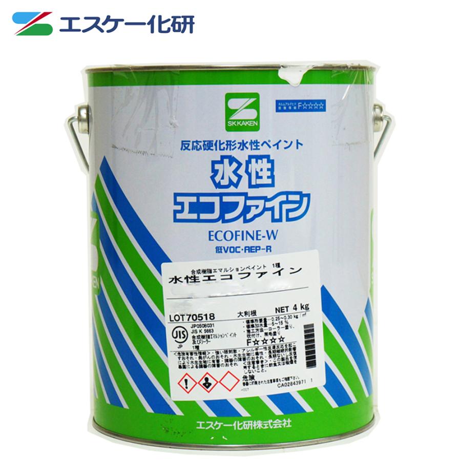 送料無料!水性エコファイン 艶消し 4kg 白 淡彩色 エスケー化研 送料無料!水性エコファイン 艶消し 4kg 白 淡彩色 エスケー化研