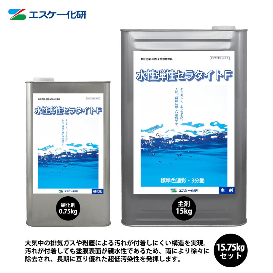 水性弾性セラタイトF 3分艶 濃彩色 15.75kgセット エスケー化研 水性弾性セラタイトF 3分艶 濃彩色 15.75kgセット エスケー化研