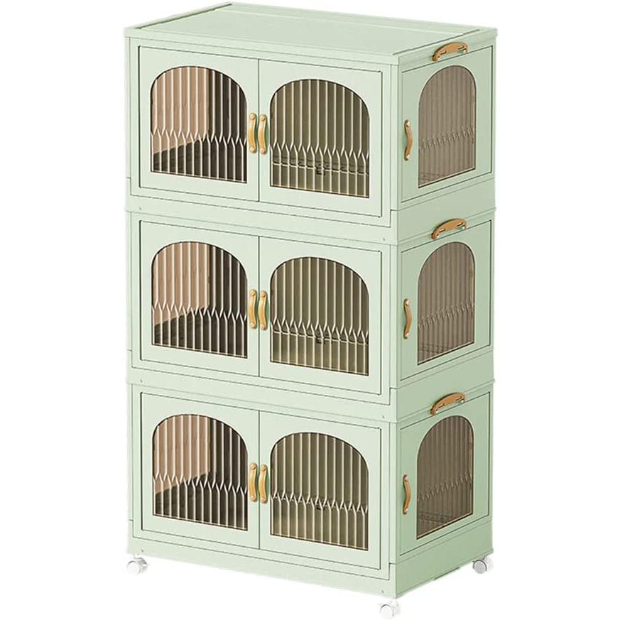 収納ボックス 折りたたみ コンテナ　収納ケース キャスター付 グレージュ 3個 1個あたり1674円〜収納ボックス 3個 折りたたみ コンテナ