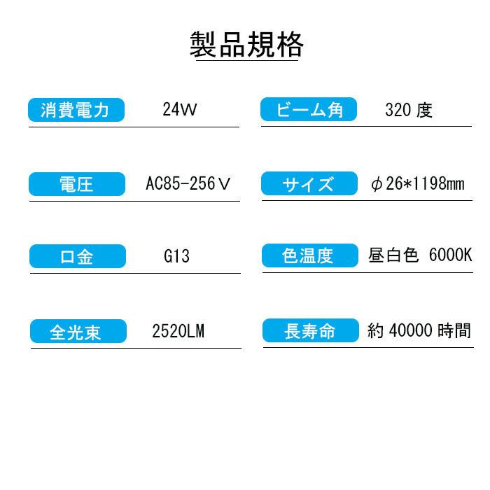 2本セット】led蛍光灯 直管 40w形 120cm 広角320度 ラビッド式 工事