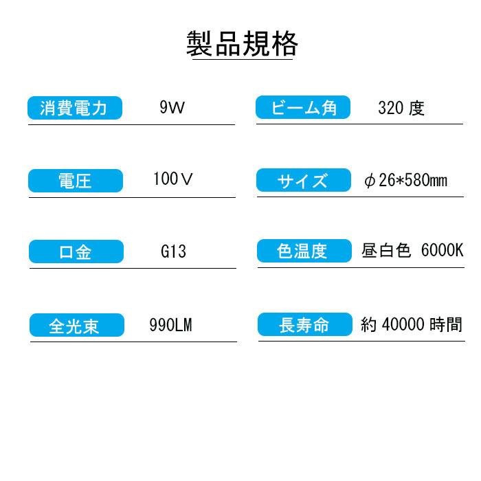 【送料無料】【10本セット】LED蛍光灯直管LEDランプ20w型　人感センサー付きled直管蛍光灯FL20S 20w形  58cm 昼白色  T8 口金G13｜houwashoujishop｜02