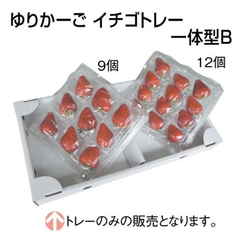 屋号必須　大石産業　イチゴ用トレー　203×208×53mm　イチゴトレー一体型Bタイプ　9個　1ケース75枚入　ゆりかーご