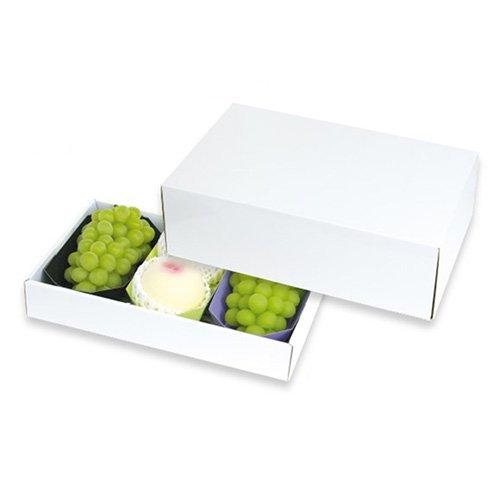 ぶどう箱 L-2304 ホワイト 紙トレー3L 3ヶ箱 380×230×130(身箱深さ60)mm 1ケース30枚入 ヤマニパッケージ ぶどう用 ダンボール