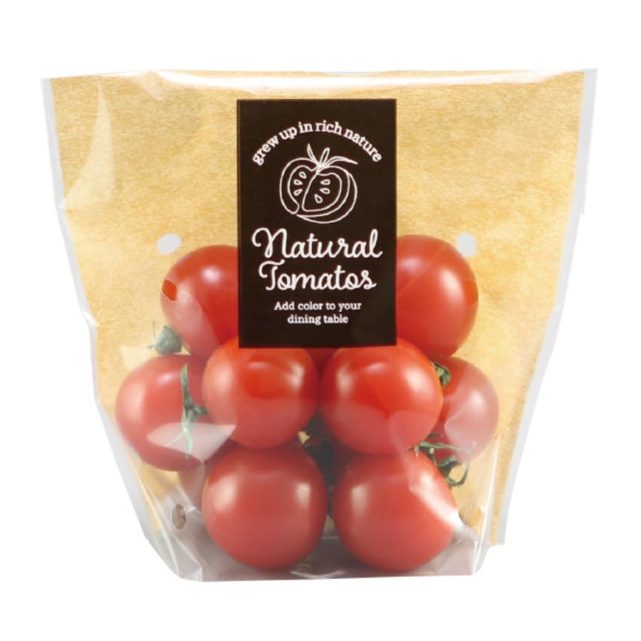 信和 テープ付ガゼット袋 40TGP-200 ナチュラル 6H 印刷付 ミニトマト