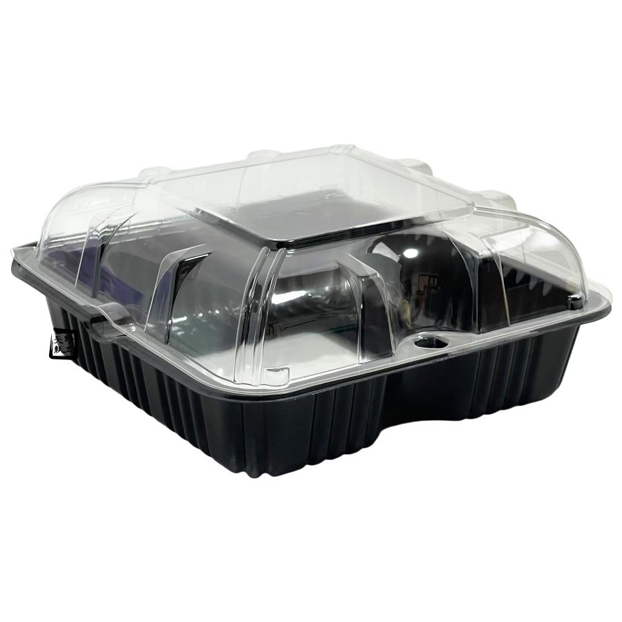 ミニトマト用パック UF-2 黒小窓付 ボタン嵌合 156×155×66mm 1ケース