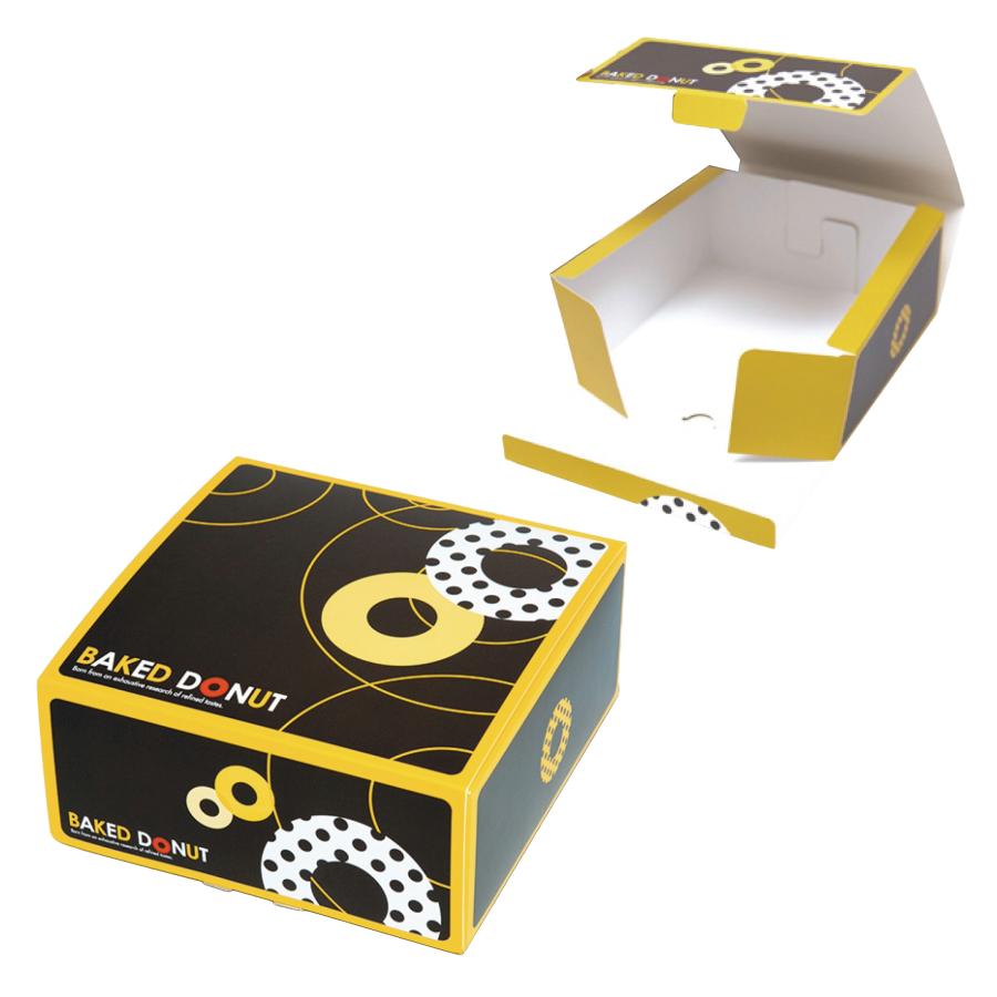 ヤマニパッケージ ドーナツ箱 20-497 焼ドーナツBOX 10 200×200×88mm 1