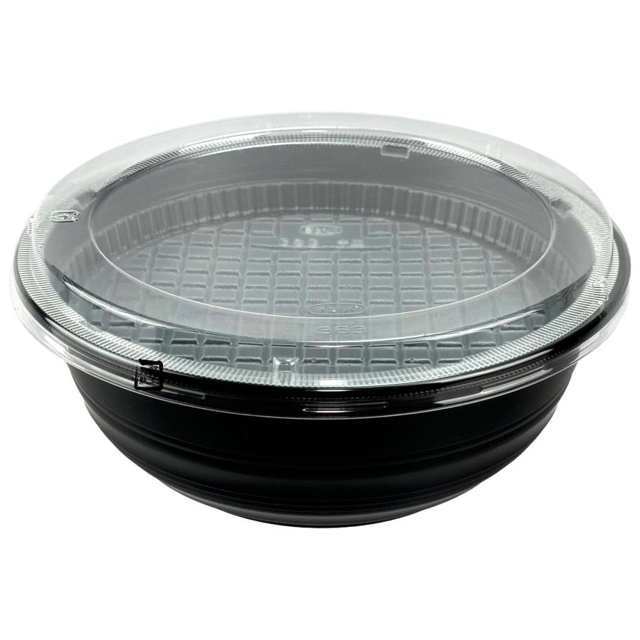 エフピコチューパ 丼容器 MS丼-363 黒 中皿嵌合蓋セット(MS丼-363嵌合