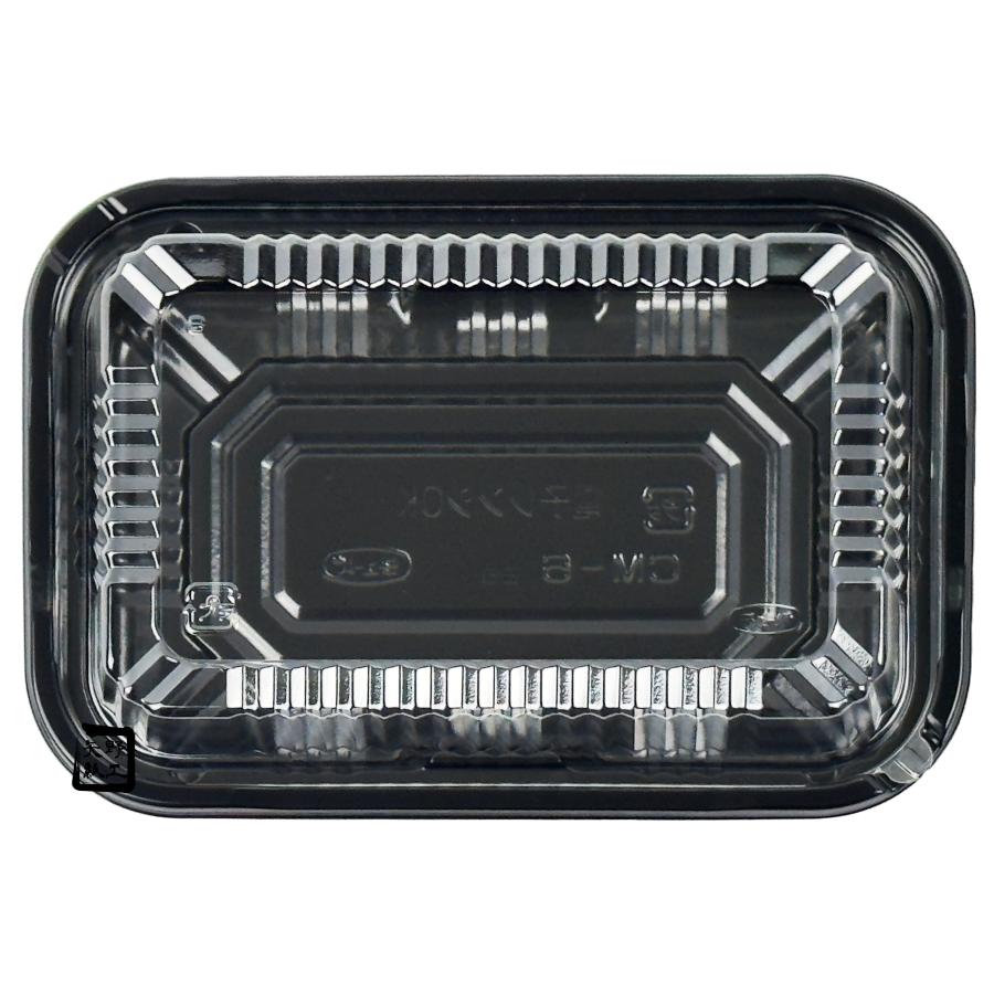 エフピコチューパ 弁当容器 CM-6 黒 本体蓋セット(MS) 183×129×32mm 1