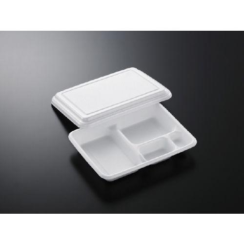 中央化学 - 弁当容れもの 街弁 K23-17E 白 共蓋付 230×170×35粍 1容れもの600枚入 使い捨て弁当箱、紙バック-弁当箱、水筒-キッチン、日用品、文具