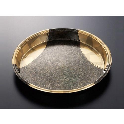 中央化学 寿司用容器 DX丸桶60 金砂目-BK 身 398φ×45mm 1ケース80枚入