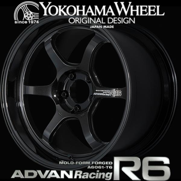 アドバン レーシング R6 アルミホイール 18×9.0J 5/114.3 +31 レーシングチタニウムブラック V4460
