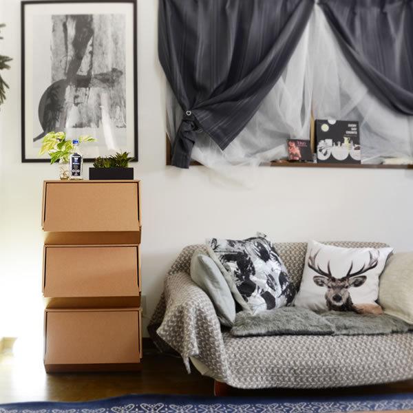 強化ダンボール スタックボックス3個 ダンボール 家具 三段ボックス 収納棚 本棚 地震 軽量ラック 収納ボックス 棚 強化 カラーボックス 0140 119 ダンボール家具のhoway ヤフー店 通販 Yahoo ショッピング