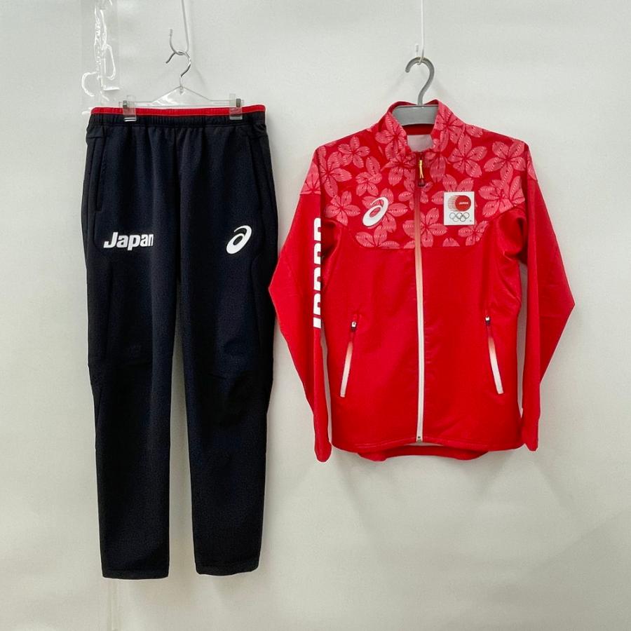 ジャージ上下セット ASICS アシックス L レッド ブラック : ハウマッチ 
