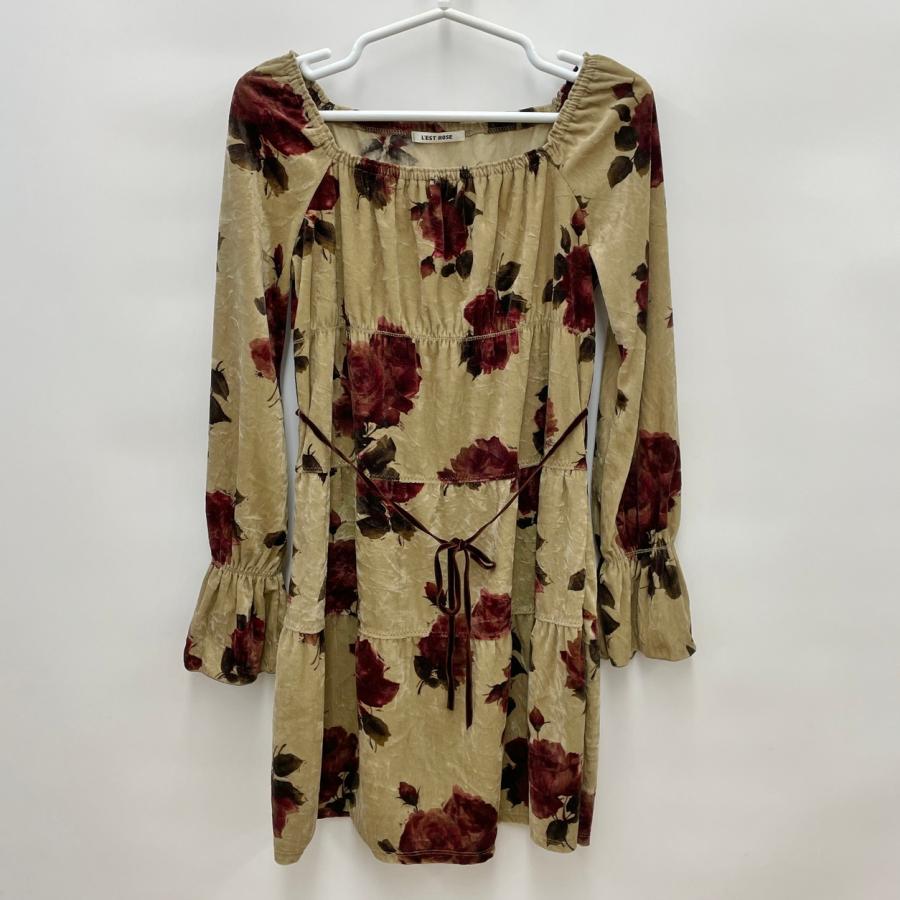 ワンピース レストローズ L'EST ROSE M 花柄 長袖 : ハウマッチ