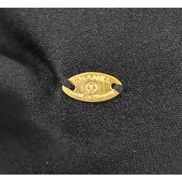 シャネル CHANEL バレッタ カメリア リボンモチーフ ブラック 箱付き