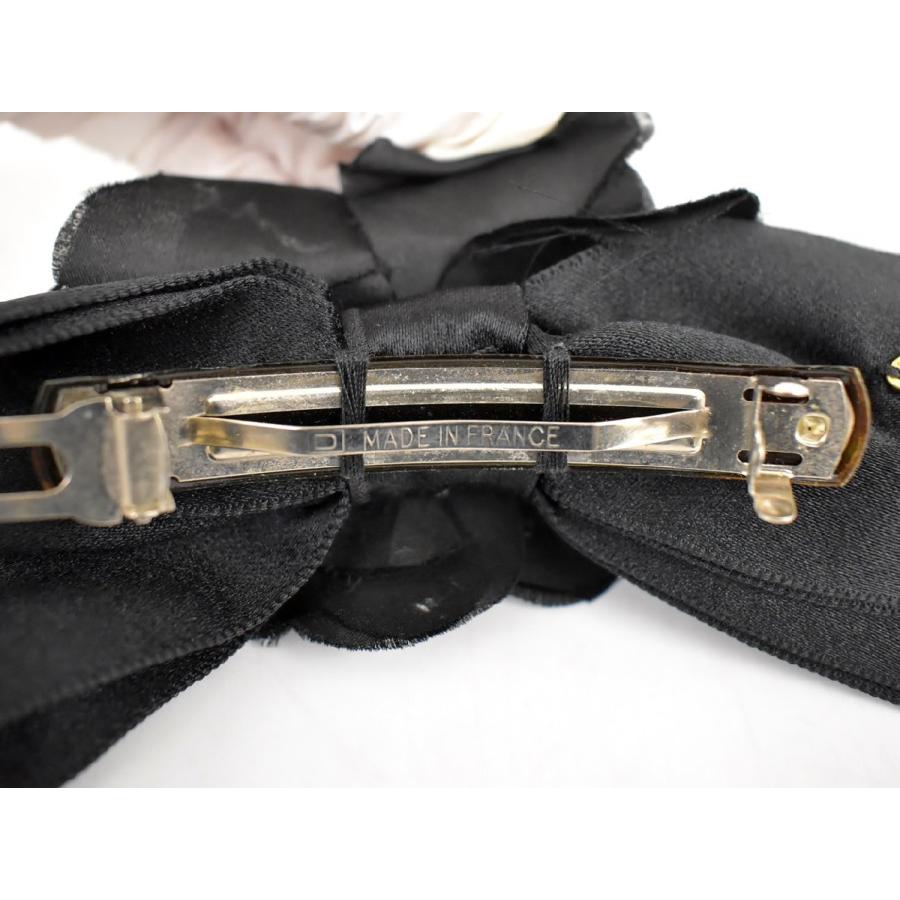 シャネル CHANEL バレッタ カメリア リボンモチーフ ブラック 箱付き