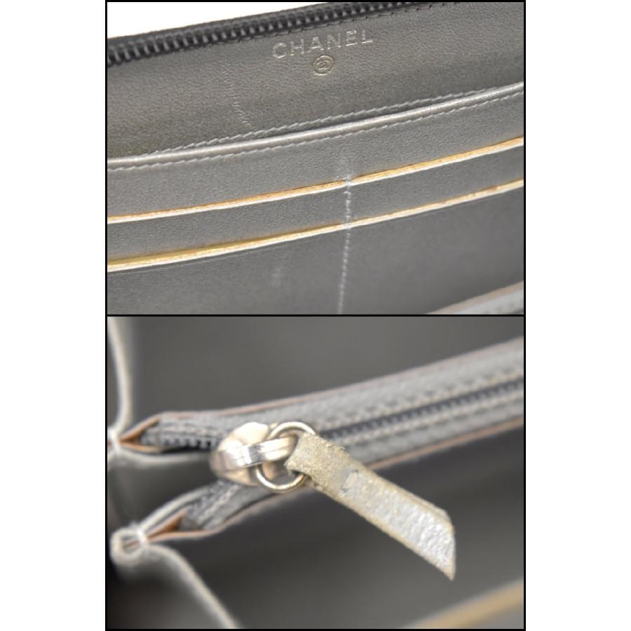 シャネル CHANEL 長財布 カメリア ブラック ラウンドファスナー