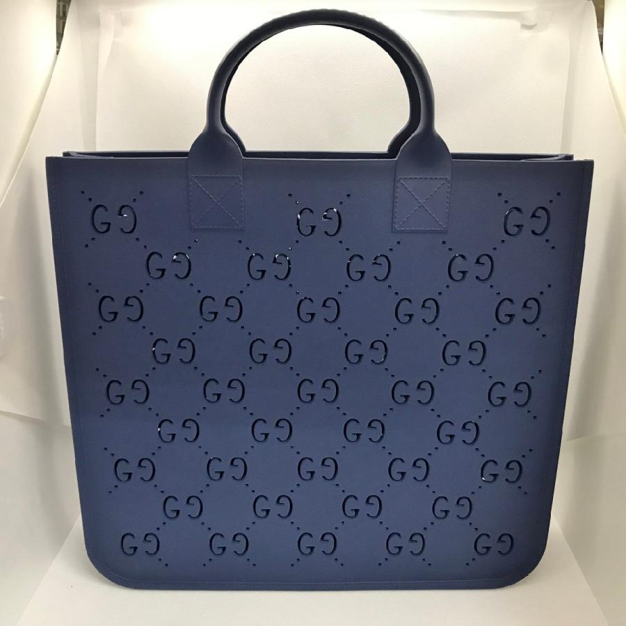 グッチ GGスプリーム ハンドバッグ トートバッグ 117551 ネイビー グッチ GUCCI ラバートートバッグ GGスプリーム ネイビー 679365