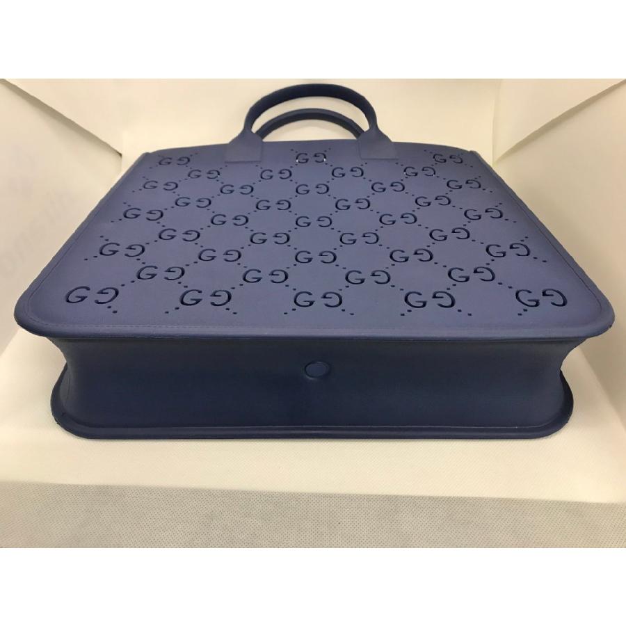 グッチ GUCCI ラバートートバッグ GGスプリーム ネイビー 679365