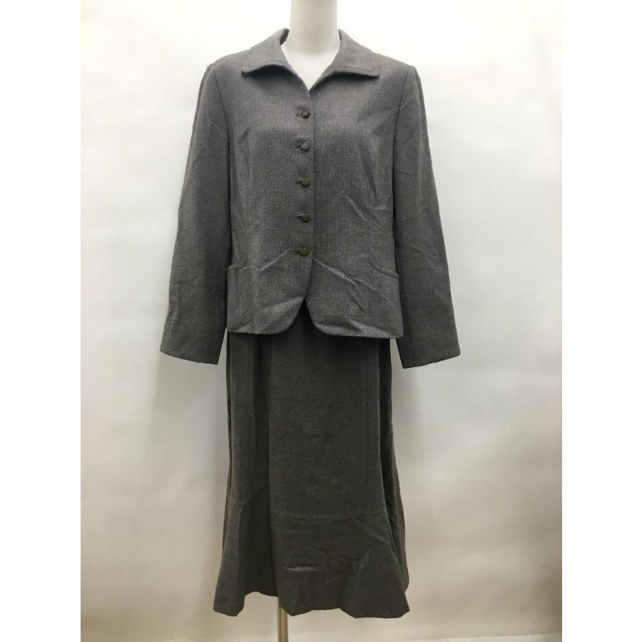★期間限定値引★　レリアン 新品 上品なスカートスーツ 11号 レリアン leilian スカートスーツ 13+ 毛 カシミヤブレンド フレア