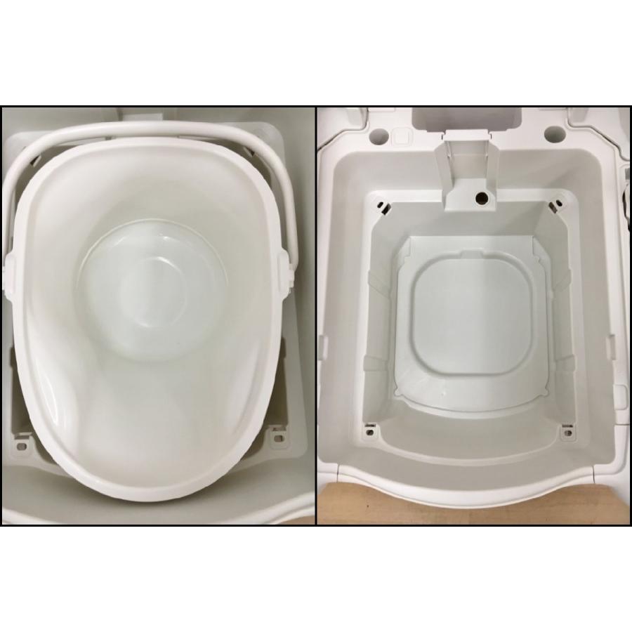 アロン化成 安寿 ポータブルトイレ らくゾウくん FX-30S 標準便座 ミストブルー 未使用 2512LR135_5