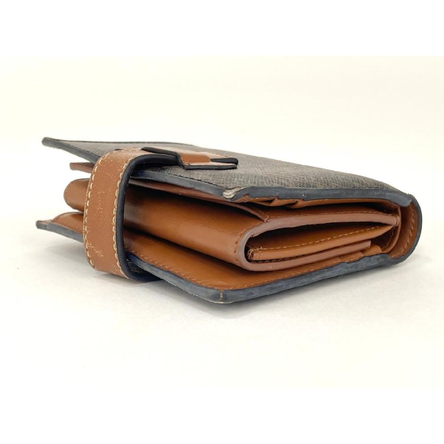 セリーヌ 二つ折り財布 ストラップウォレット トリオンフ レザー 茶色 ファイン セリーヌ CELINE 二つ折り財布 トリオンフ スモールストラップ