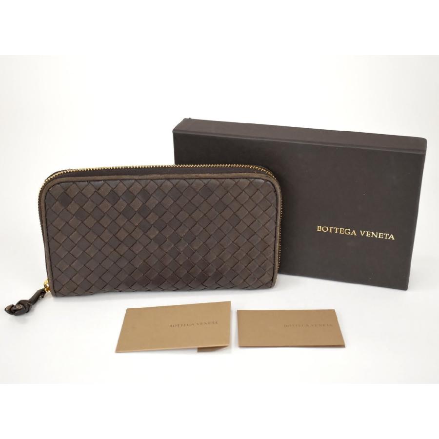 ボッテガ・ヴェネタ BOTTEGA VENETA 長財布 イントレチャート ブラウン ラウンドファスナー レザー 箱付き → 2602LA011 |  | 01