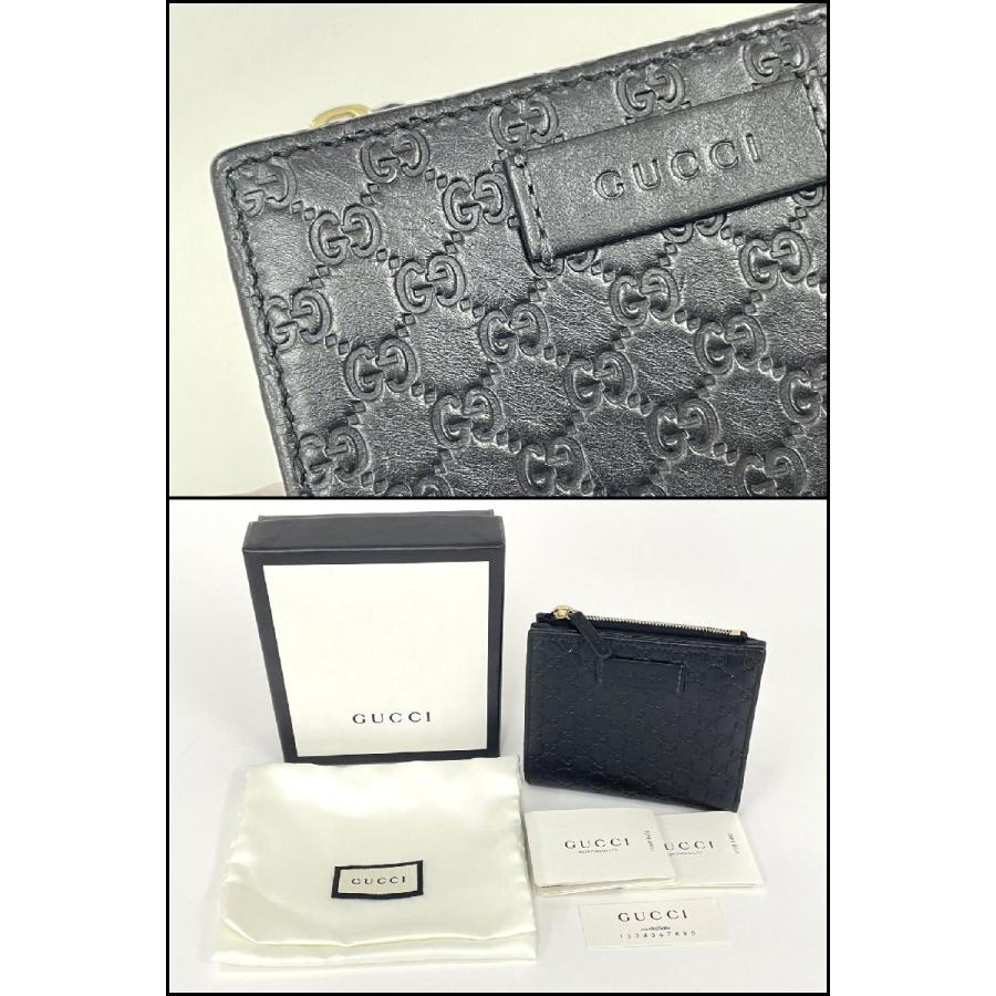 グッチ GUCCI 二つ折り財布 510318 496085 ブラック 保存袋 箱付き
