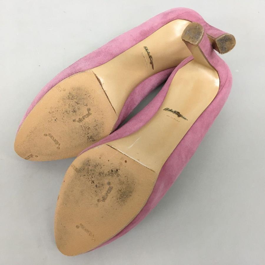 サルヴァトーレ フェラガモ Salvatore Ferragamo ラウンドトゥパンプス 6 ピンク ハイヒール レディース スエード イタリア製 2602LT205 |  | 03