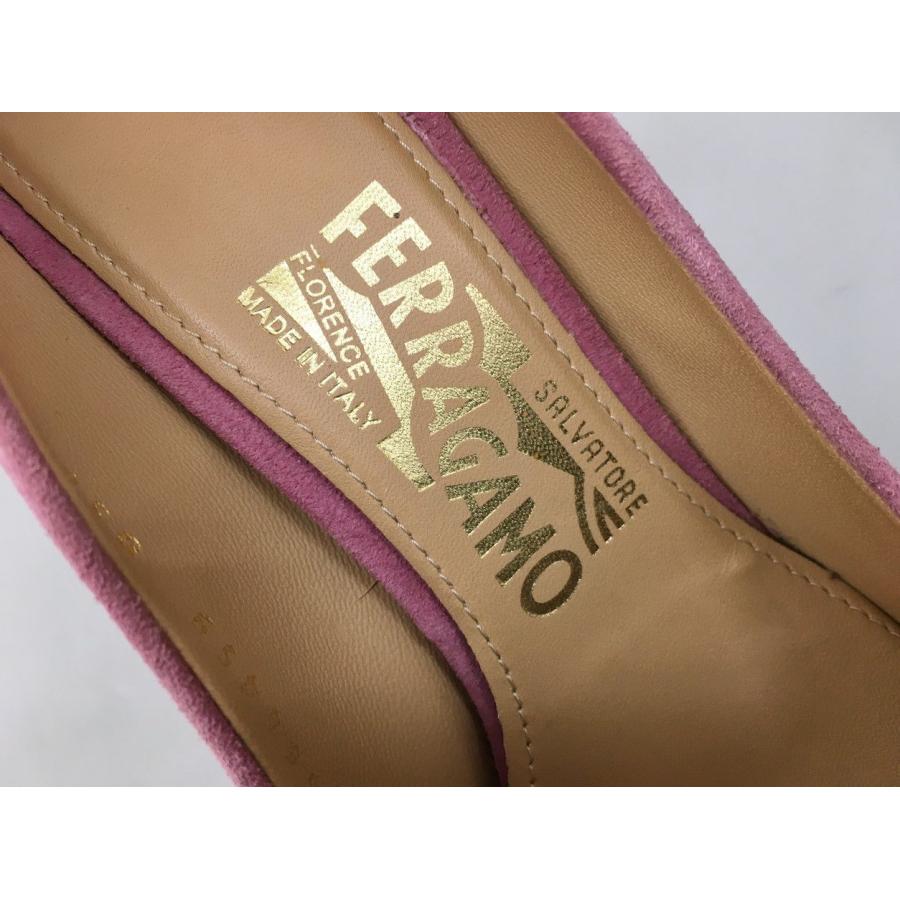 サルヴァトーレ フェラガモ Salvatore Ferragamo ラウンドトゥパンプス 6 ピンク ハイヒール レディース スエード イタリア製 2602LT205 |  | 05